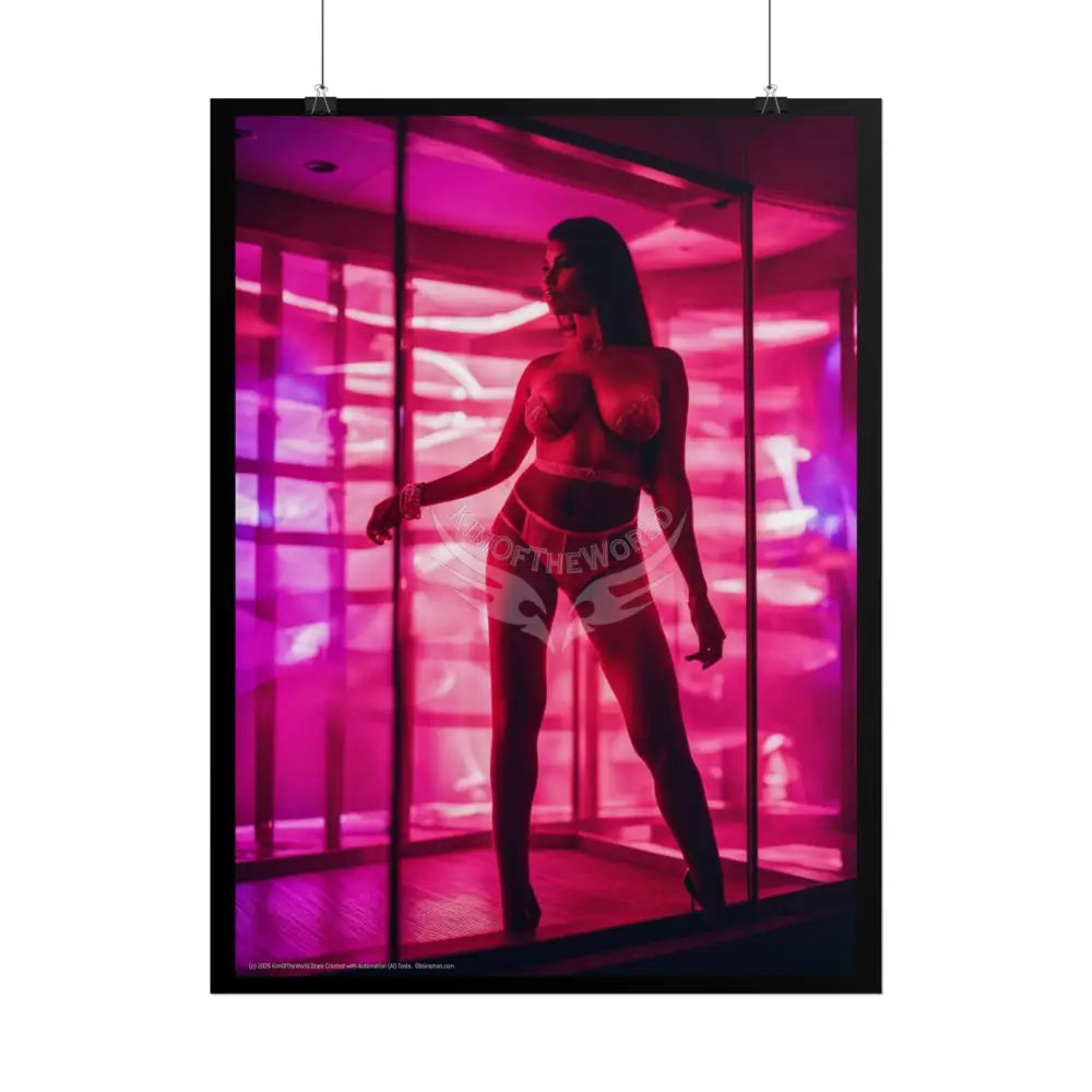 Vaporwave Street Fashion Tall Girlfriend Giantess Girl Rolled Posters — Subtle AI Girl Wall Art Poster