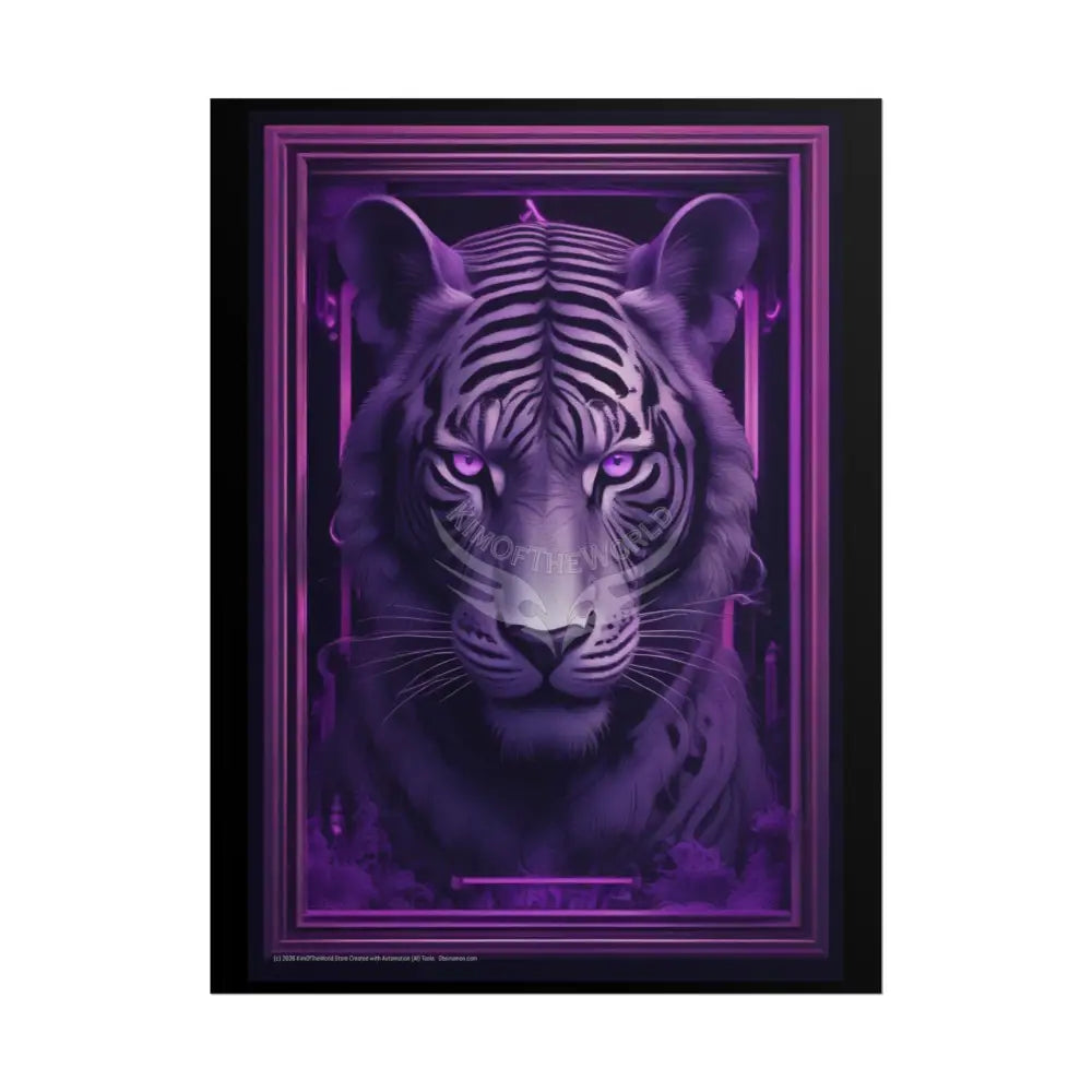 Vapowave 3D Tiger Portrait - Rolled Posters 18″ x 24″ (Vertical) / Matte Poster