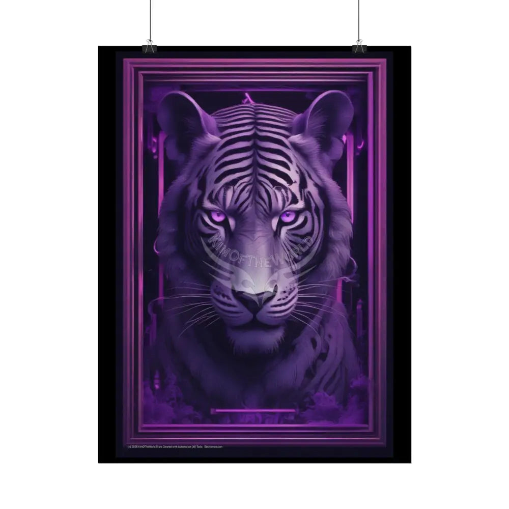 Vapowave 3D Tiger Portrait - Rolled Posters Poster