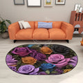 Vibrant Gothic Roses Bouquet Multiple Sizes Oval Area Rug 60’’x36’’ Rugs & Mats