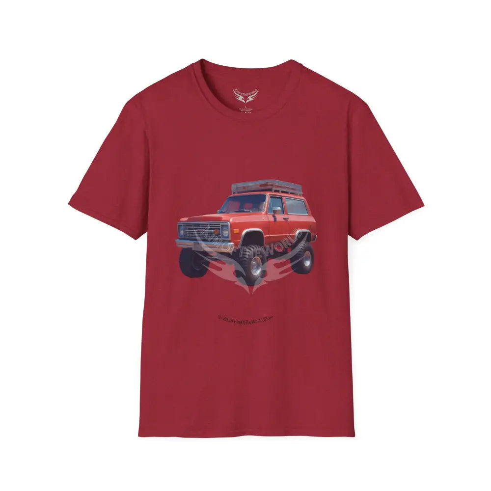 Vintage 4x4 Truck Retro Car & Truck Tee - Softstyle T-Shirt Antique Cherry Red / S T-Shirt