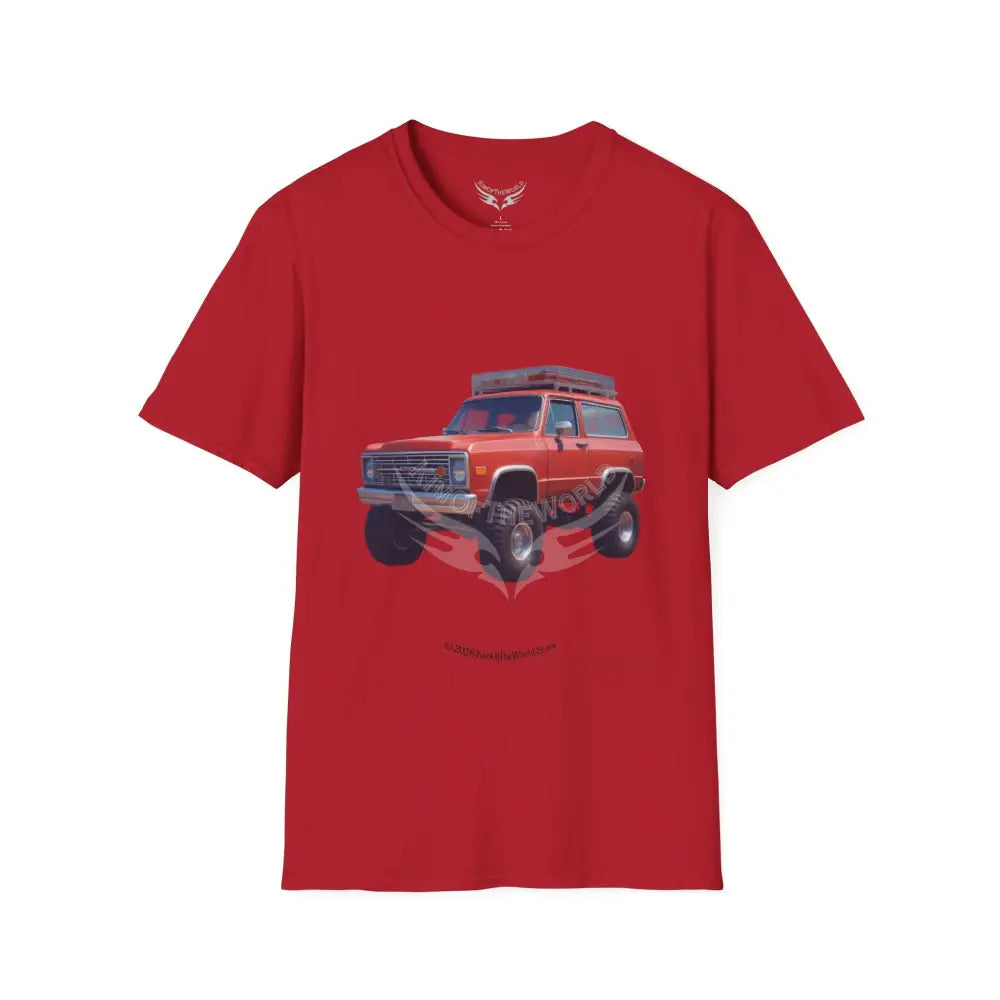 Vintage 4x4 Truck Retro Car & Truck Tee - Softstyle T-Shirt Cherry Red / S T-Shirt