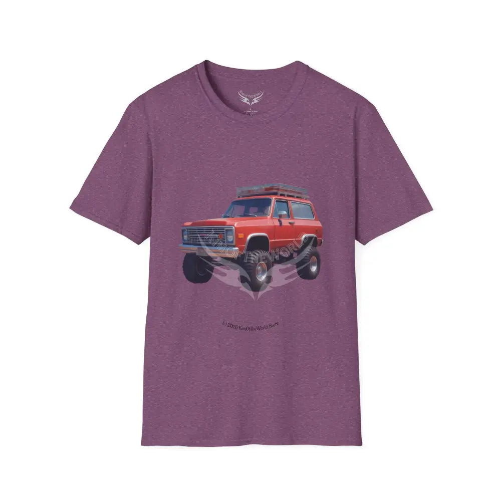 Vintage 4x4 Truck Retro Car & Truck Tee - Softstyle T-Shirt Heather Maroon / S T-Shirt