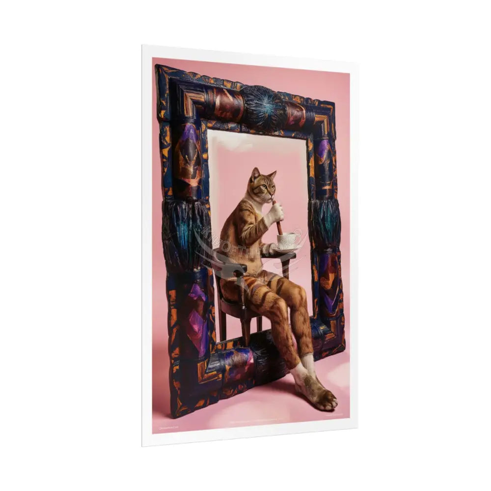 Vintage Art Nouveau Kitty Cat Poster — Cinnamon Stick Vanity Wall Art Poster