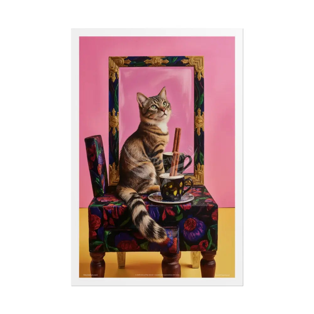 Vintage Art Nouveau Kitty Cat Poster — Cinnamon Stick Vanity Wall Art 20″ x 30″ (Vertical) / Matte Poster