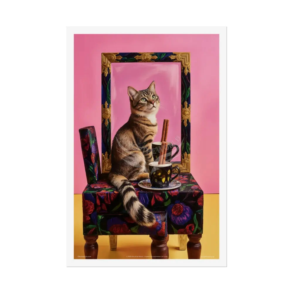 Vintage Art Nouveau Kitty Cat Poster — Cinnamon Stick Vanity Wall Art 24’’ x 36’’ (Vertical) / Semi Glossy Poster