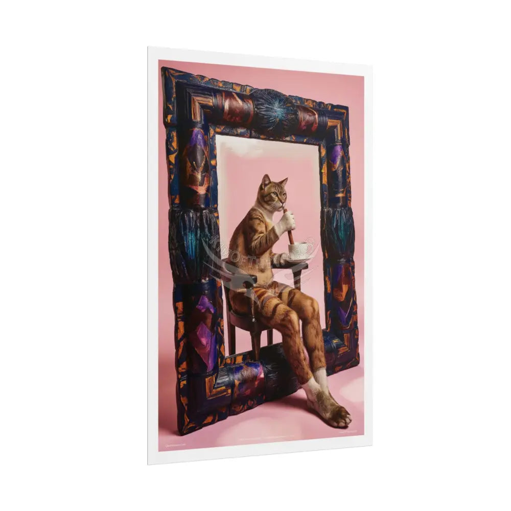 Vintage Art Nouveau Kitty Cat Poster — Cinnamon Stick Vanity Wall Art Poster