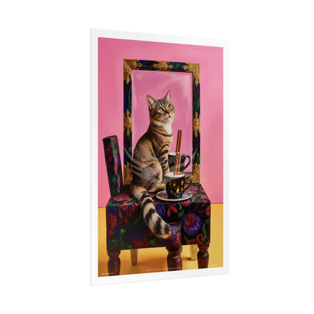 Vintage Art Nouveau Kitty Cat Poster — Cinnamon Stick Vanity Wall Art Poster
