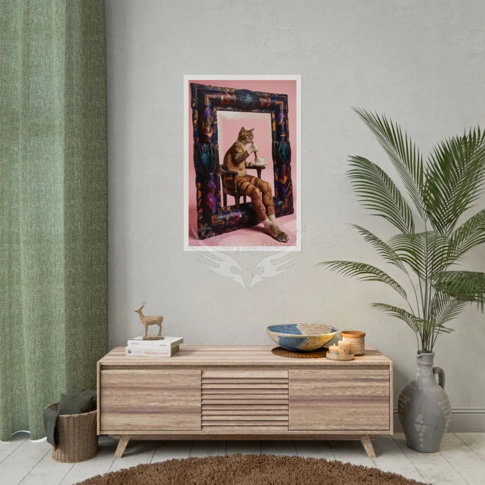 Vintage Art Nouveau Kitty Cat Poster — Cinnamon Stick Vanity Wall Art Poster