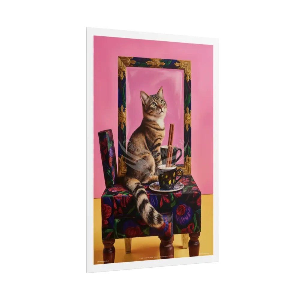 Vintage Art Nouveau Kitty Cat Poster — Cinnamon Stick Vanity Wall Art Poster
