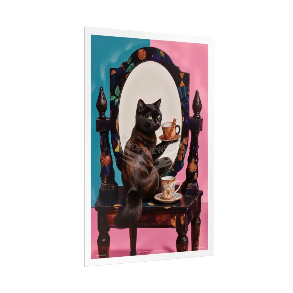 Vintage Art Nouveau Kitty Cat Poster — Cinnamon Stick Vanity Wall Art Poster