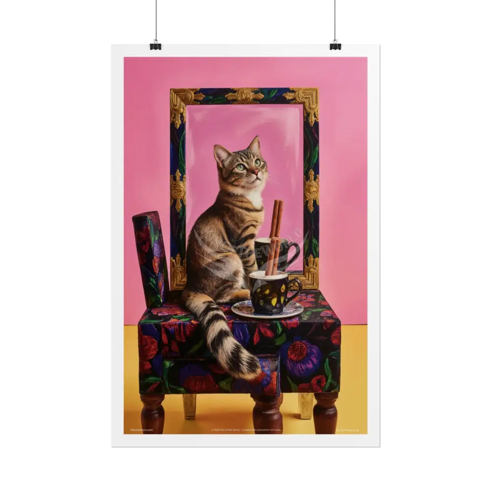 Vintage Art Nouveau Kitty Cat Poster — Cinnamon Stick Vanity Wall Art Poster