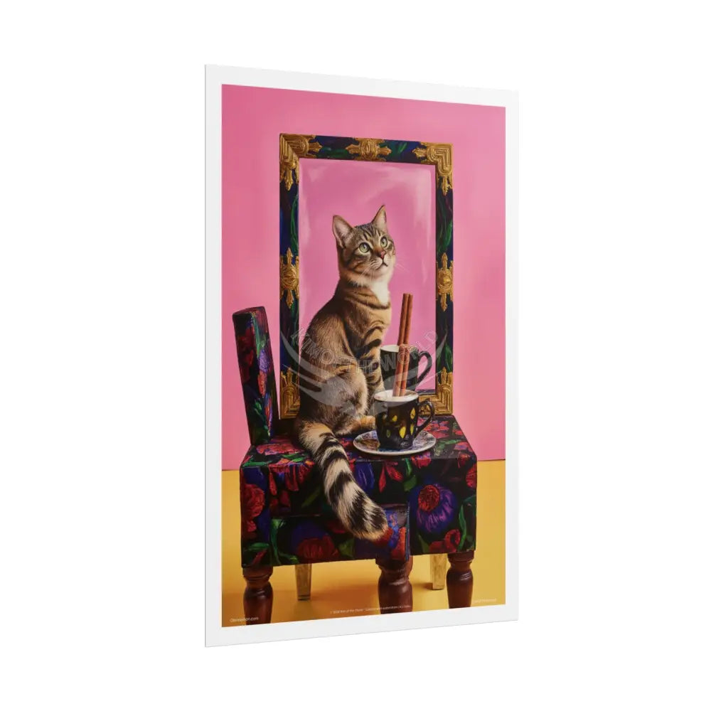 Vintage Art Nouveau Kitty Cat Poster — Cinnamon Stick Vanity Wall Art Poster