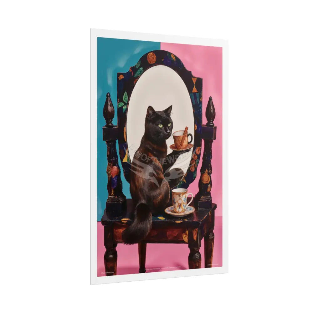 Vintage Art Nouveau Kitty Cat Poster — Cinnamon Stick Vanity Wall Art Poster