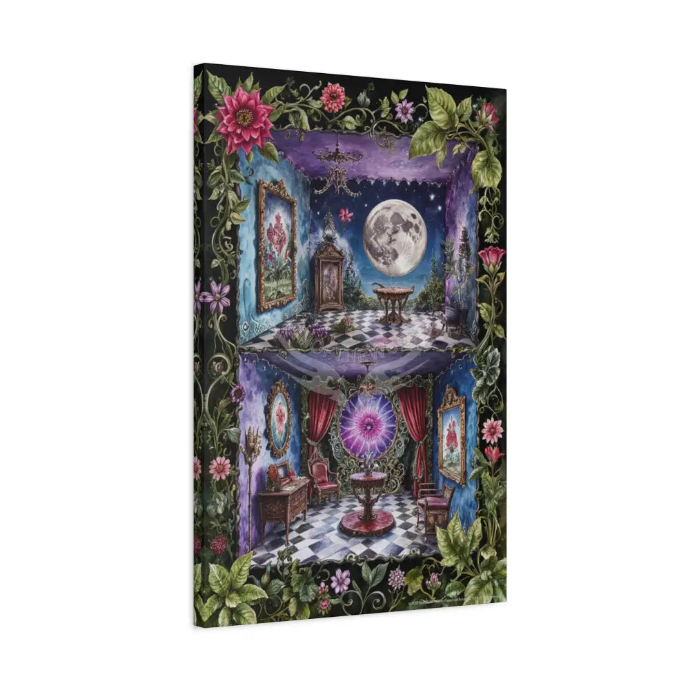 Vintage Framed Art and Olde Collage Dollhouse Matte Canvas Print — Stretched 1.25’’ Canvas