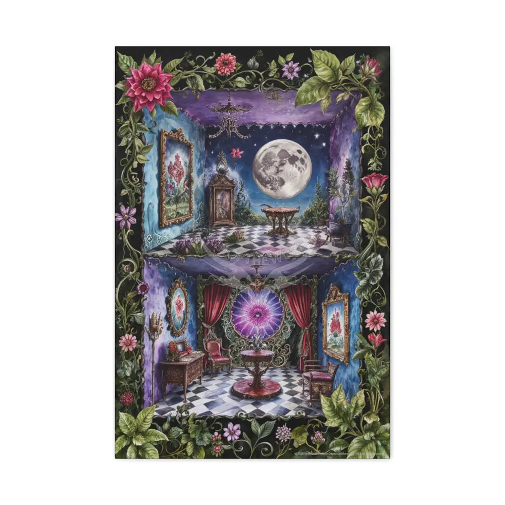 Vintage Framed Art and Olde Collage Dollhouse Matte Canvas Print — Stretched 1.25’’ 20″ x 30″ (Vertical) / 1.25’’ Canvas
