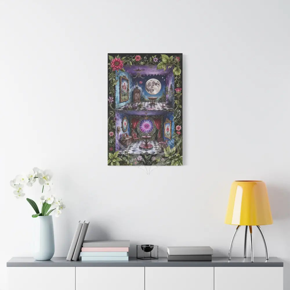 Vintage Framed Art and Olde Collage Dollhouse Matte Canvas Print — Stretched 1.25’’ Canvas