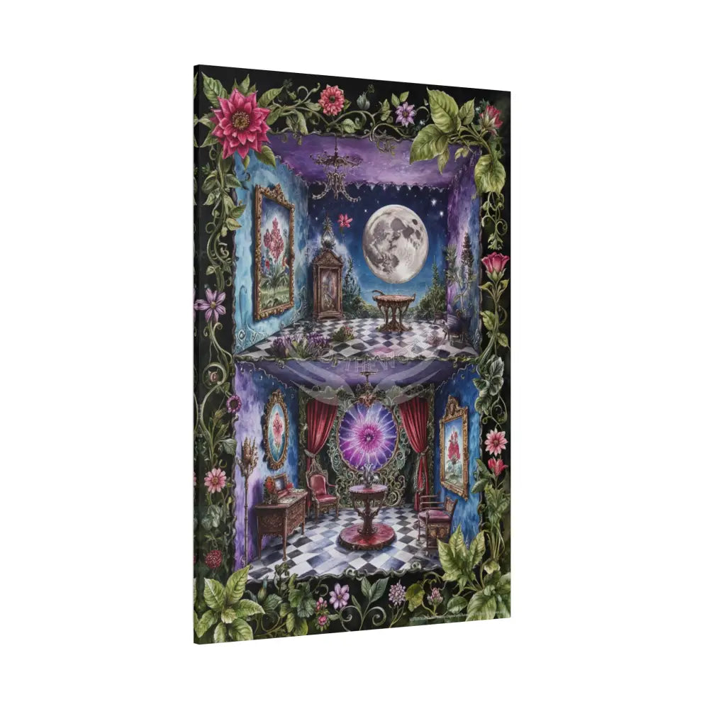 Vintage Framed Art and Olde Collage Dollhouse Matte Canvas Print — Stretched 1.25’’ Canvas
