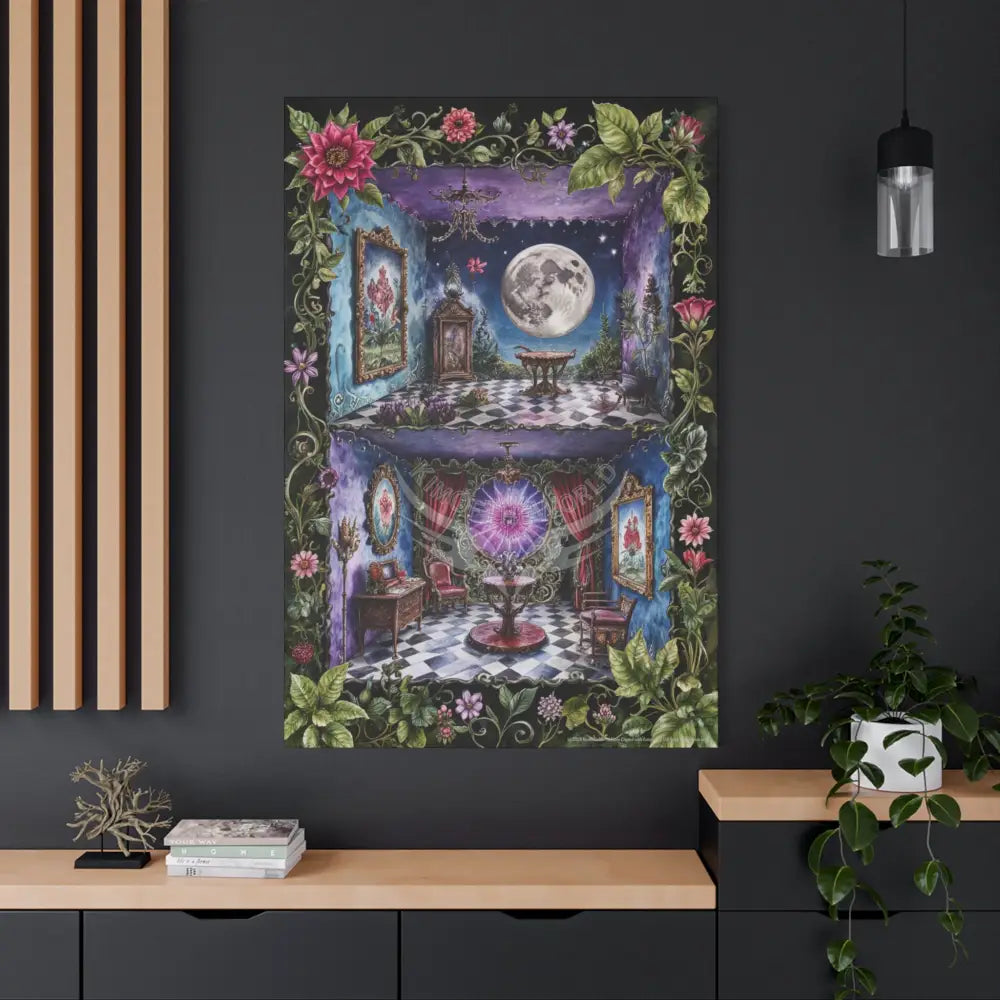 Vintage Framed Art and Olde Collage Dollhouse Matte Canvas Print — Stretched 1.25’’ Canvas