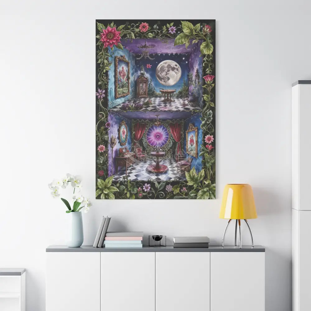 Vintage Framed Art and Olde Collage Dollhouse Matte Canvas Print — Stretched 1.25’’ Canvas