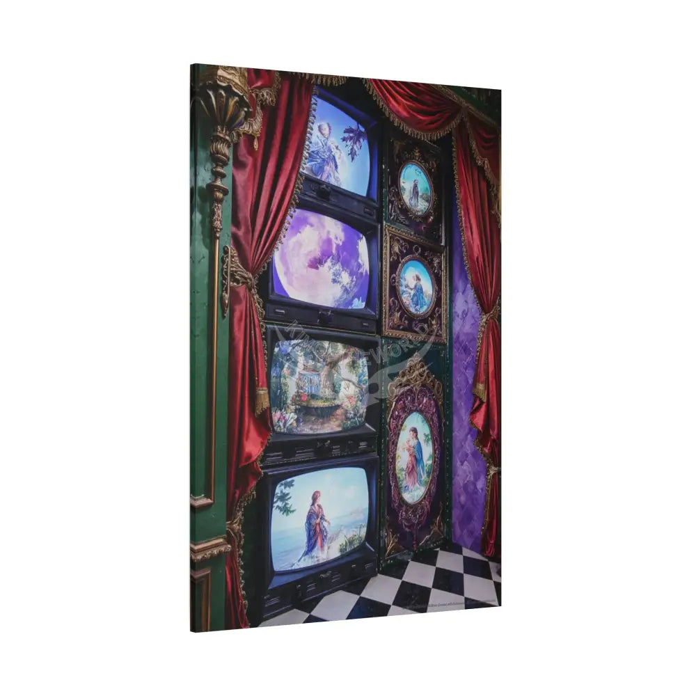 Vintage Framed Art and Olde Collage Matte Canvas Print — Stretched 1.25’’ Canvas