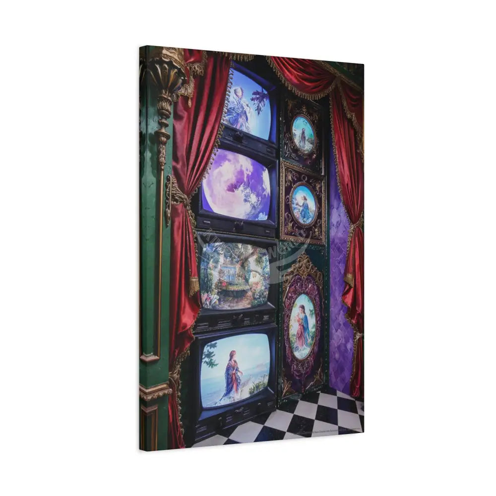 Vintage Framed Art and Olde Collage Matte Canvas Print — Stretched 1.25’’ Canvas