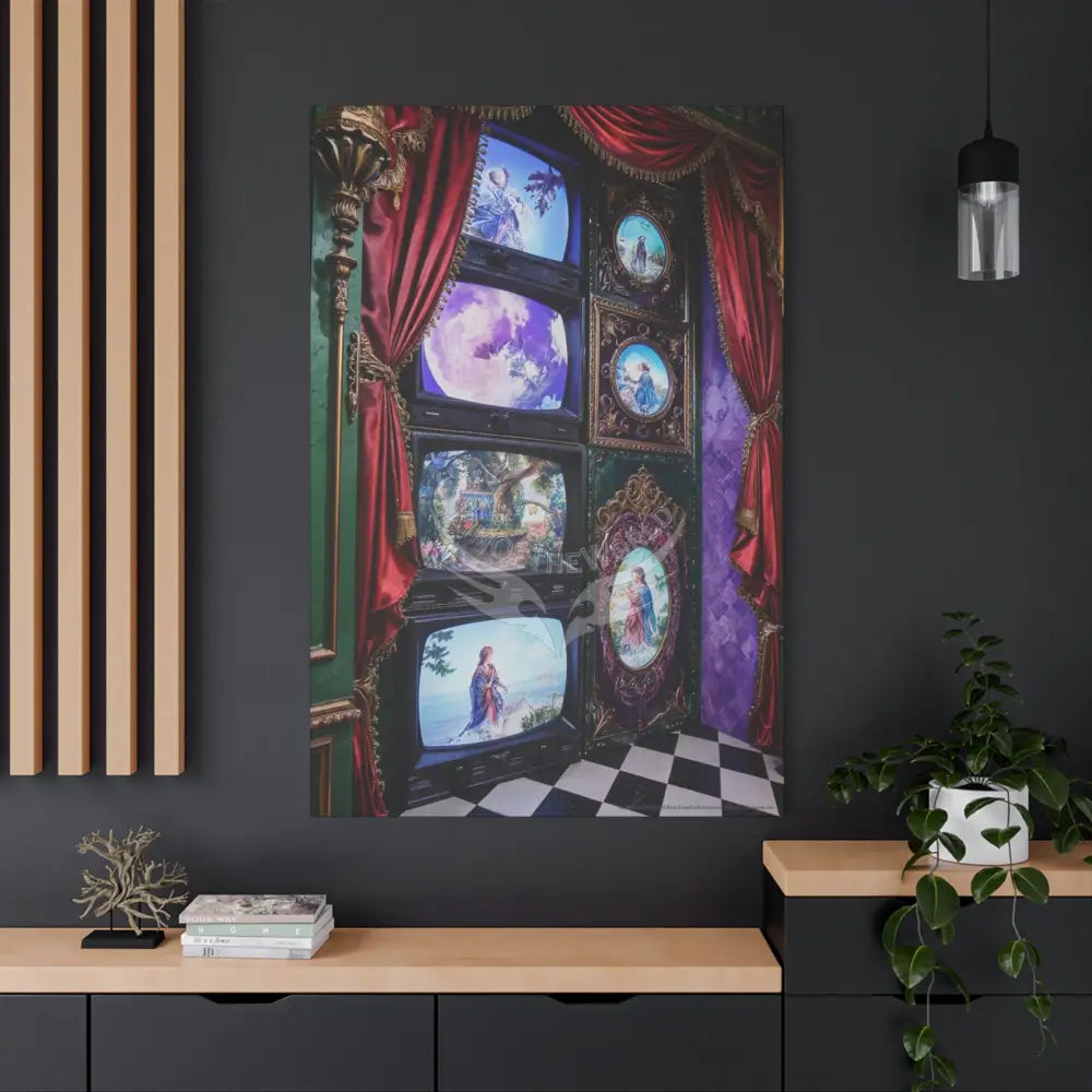 Vintage Framed Art and Olde Collage Matte Canvas Print — Stretched 1.25’’ Canvas
