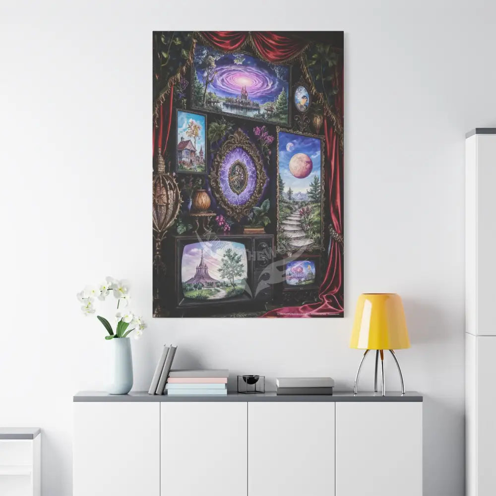 Vintage Framed Art and Olde Collage TV Matte Canvas Print — Stretched 1.25’’ Canvas