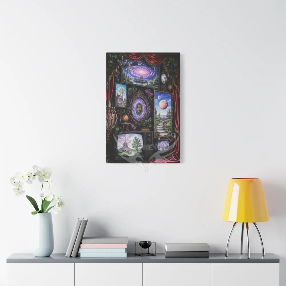 Vintage Framed Art and Olde Collage TV Matte Canvas Print — Stretched 1.25’’ Canvas