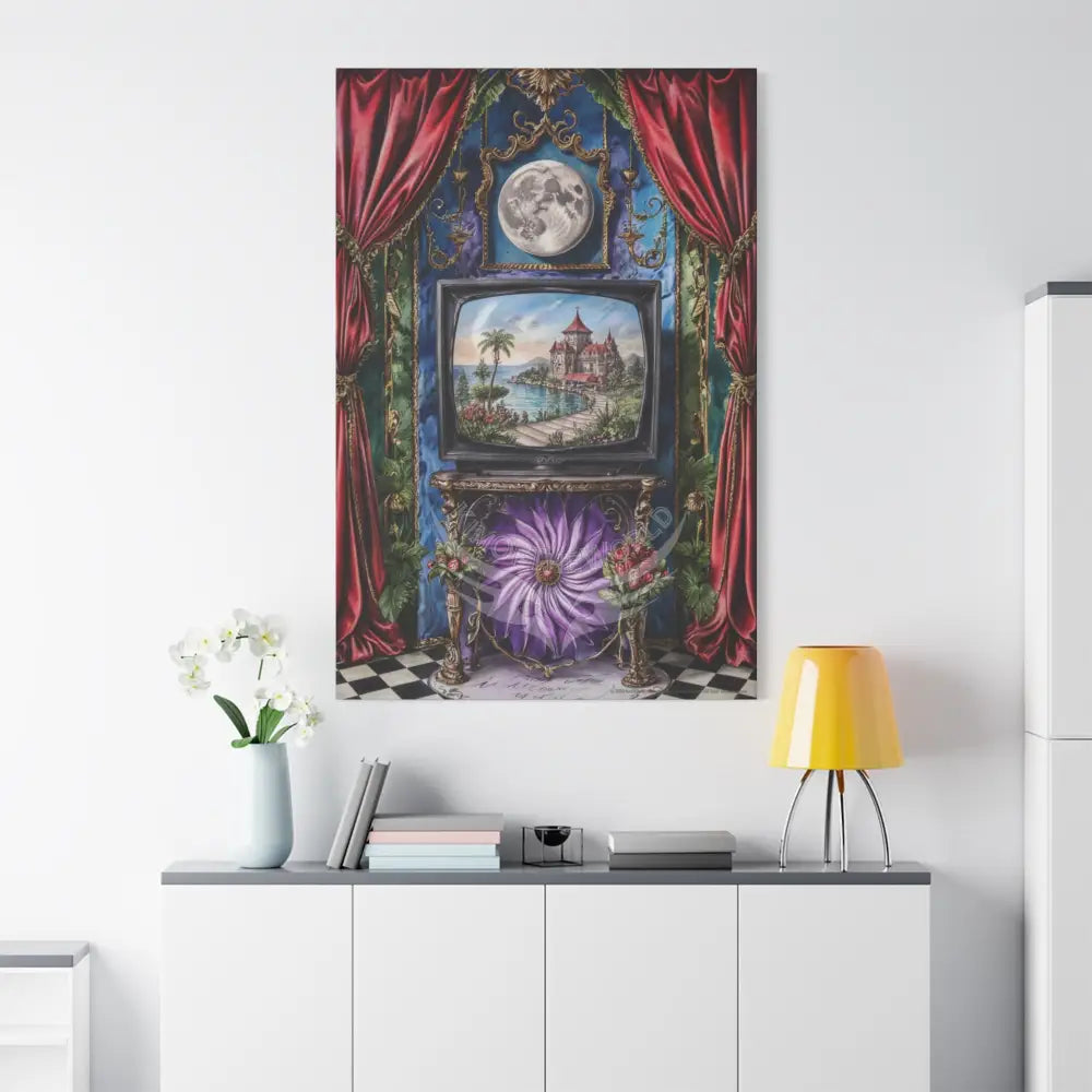Vintage Framed Art and Olde Collage TV Matte Canvas Print — Stretched 1.25’’ Canvas