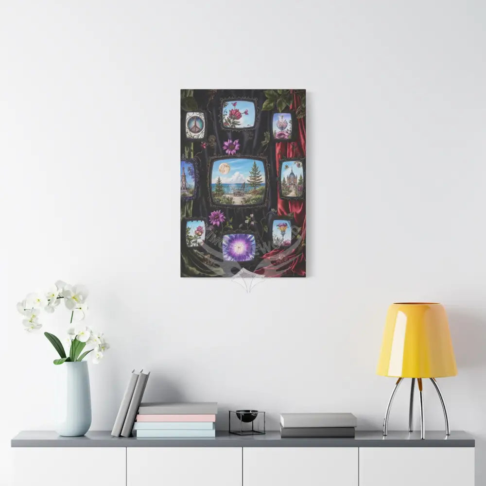 Vintage Framed Art and Olde Collage TV Matte Canvas Print — Stretched 1.25’’ Canvas