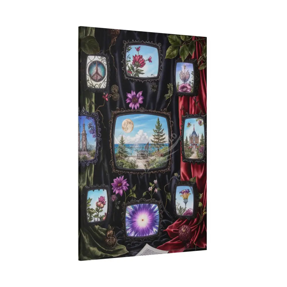 Vintage Framed Art and Olde Collage TV Matte Canvas Print — Stretched 1.25’’ Canvas