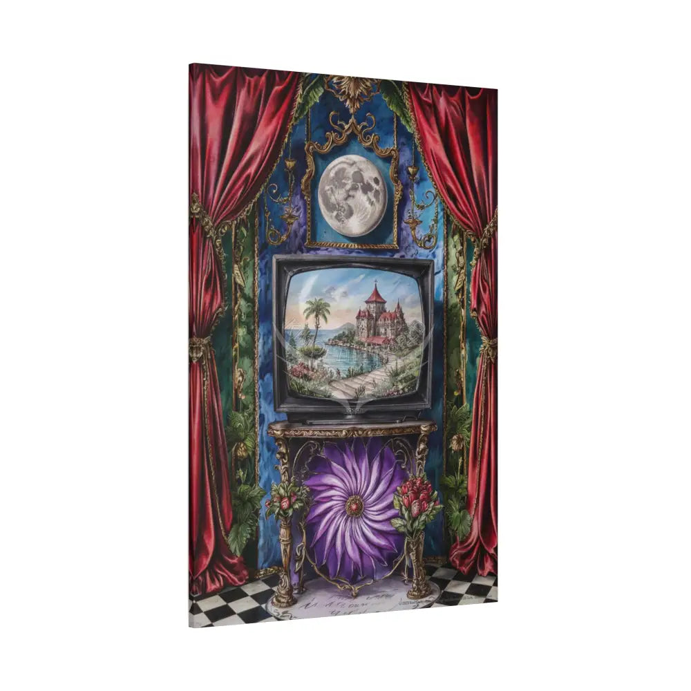 Vintage Framed Art and Olde Collage TV Matte Canvas Print — Stretched 1.25’’ Canvas
