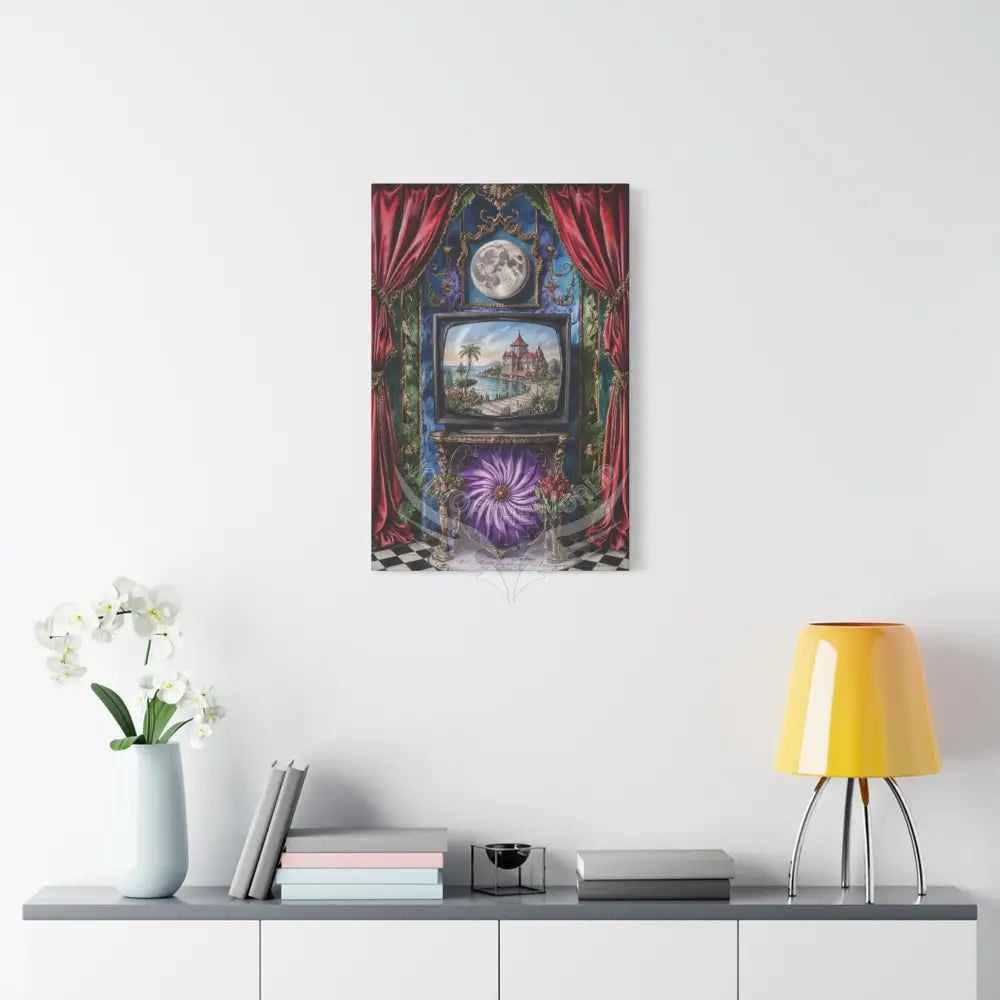 Vintage Framed Art and Olde Collage TV Matte Canvas Print — Stretched 1.25’’ Canvas