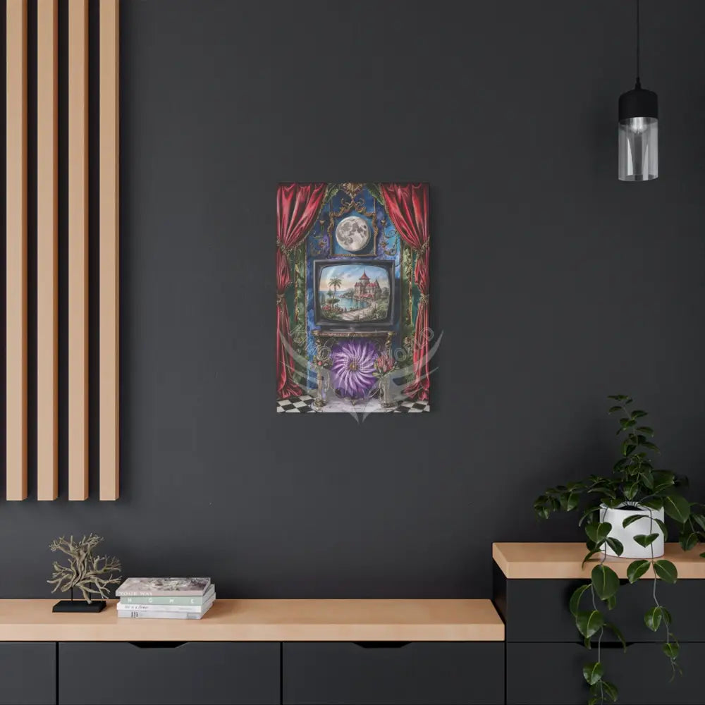 Vintage Framed Art and Olde Collage TV Matte Canvas Print — Stretched 1.25’’ Canvas