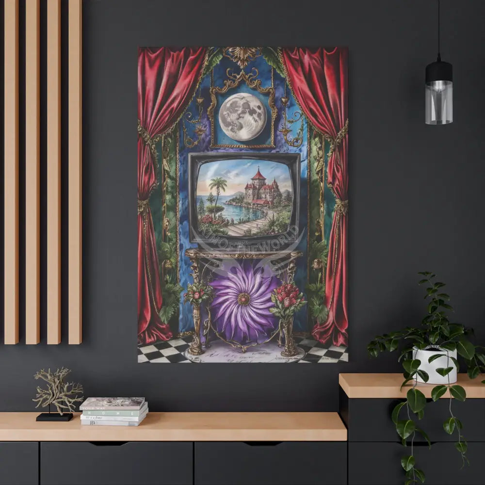 Vintage Framed Art and Olde Collage TV Matte Canvas Print — Stretched 1.25’’ Canvas