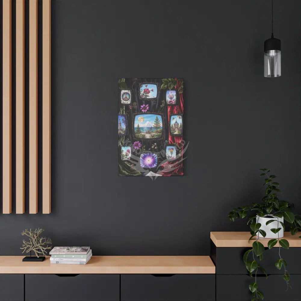 Vintage Framed Art and Olde Collage TV Matte Canvas Print — Stretched 1.25’’ Canvas
