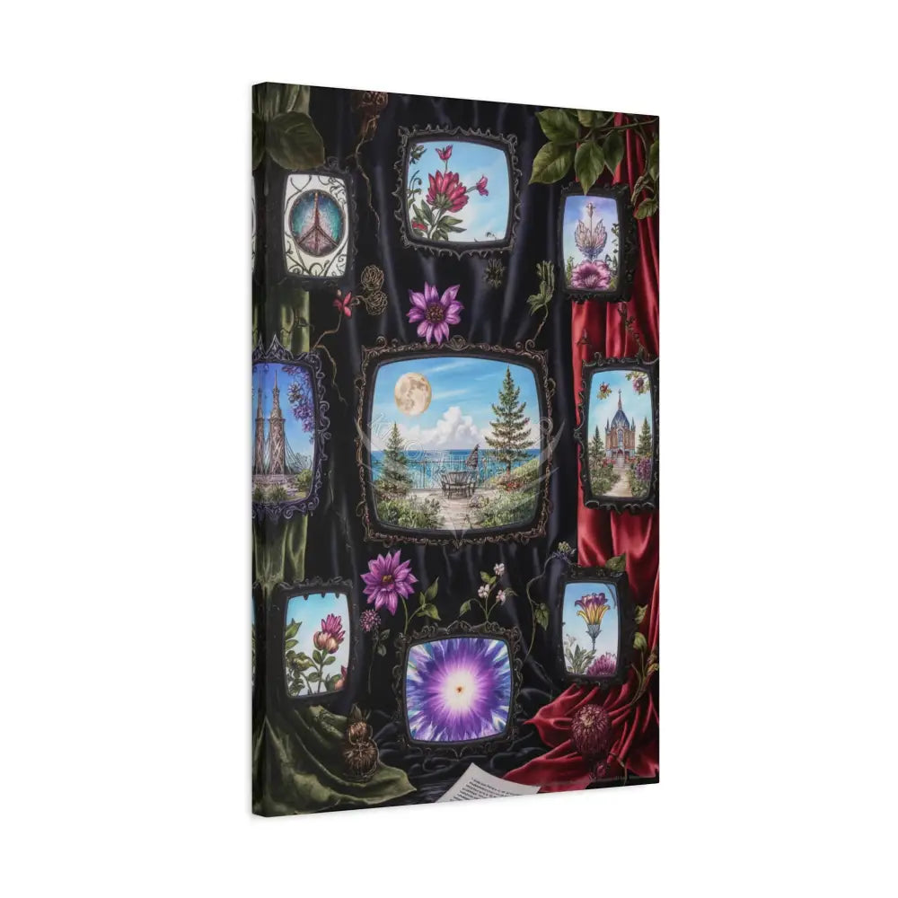 Vintage Framed Art and Olde Collage TV Matte Canvas Print — Stretched 1.25’’ Canvas