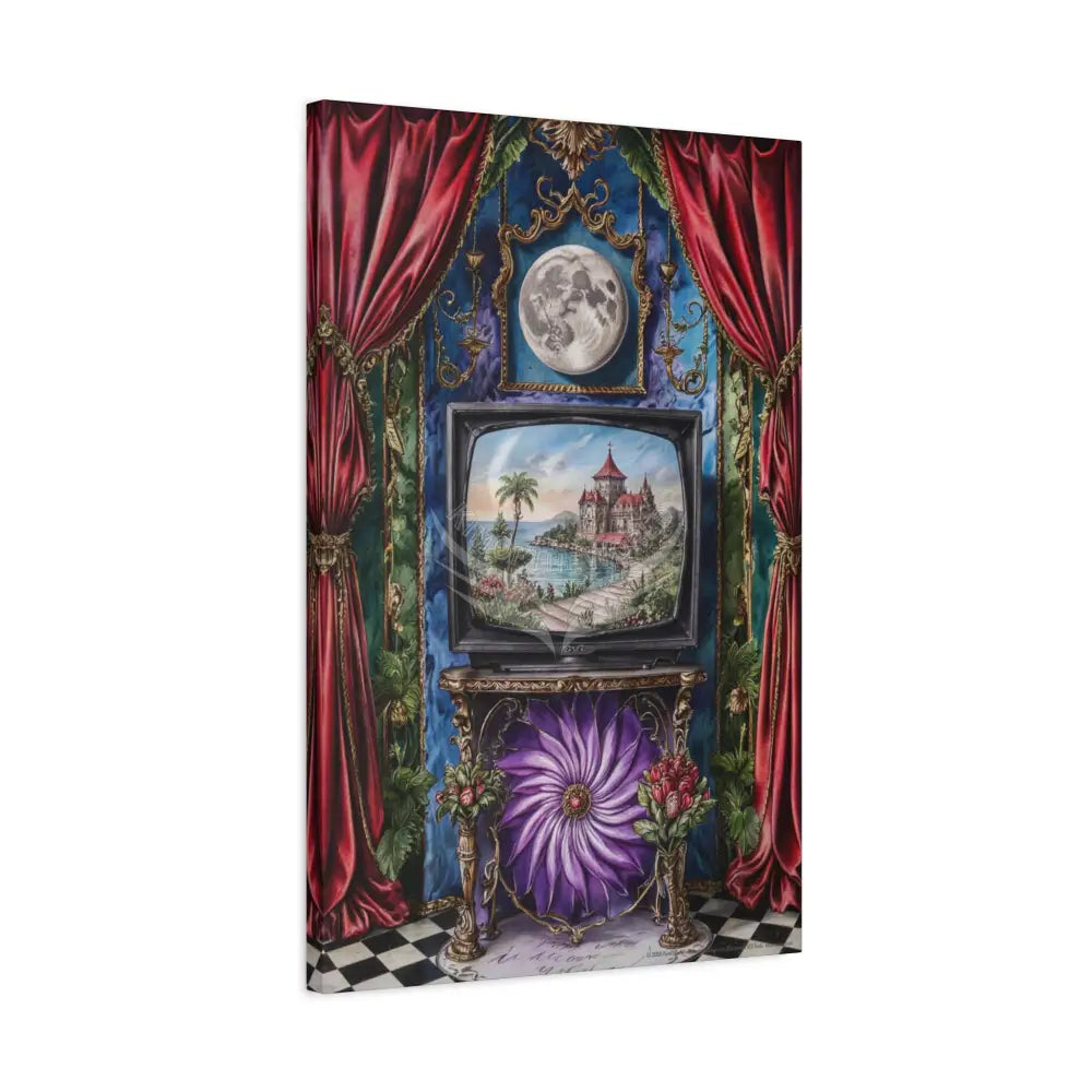 Vintage Framed Art and Olde Collage TV Matte Canvas Print — Stretched 1.25’’ Canvas