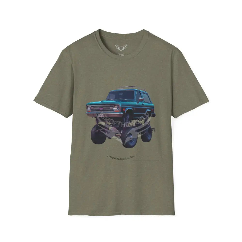 Vintage Lifted Large 4x4 Wagon Tee - Softstyle T-Shirt Heather Military Green / S T-Shirt