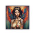 Vintage Nude & Tattooed Dragon Lady Topless Model Poster — Square Poster 12’’ x 12’’ / Matte Poster