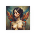 Vintage Nude & Tattooed Dragon Lady Topless Model Poster — Square Poster 12’’ x 12’’ / Matte Poster