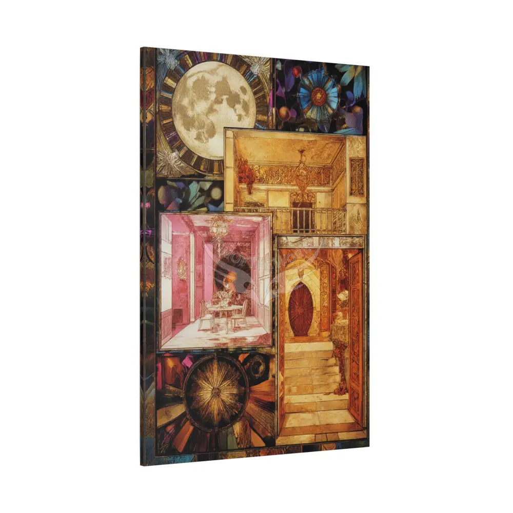 Vintage Orange Art Nouveau Canvas Print — Matte Stretched 1.25’’ Canvas