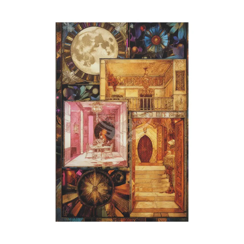 Vintage Orange Art Nouveau Canvas Print — Matte Stretched 1.25’’ 40’’ x 60’’ (Vertical) / 1.25’’ Canvas