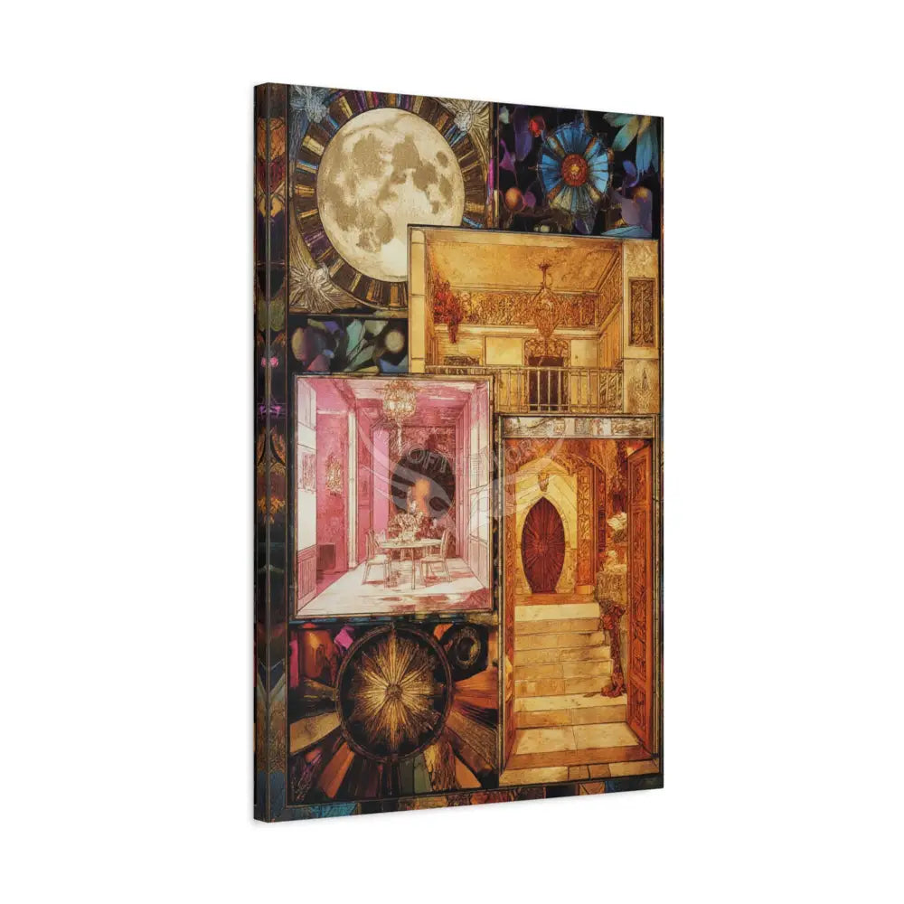 Vintage Orange Art Nouveau Canvas Print — Matte Stretched 1.25’’ Canvas