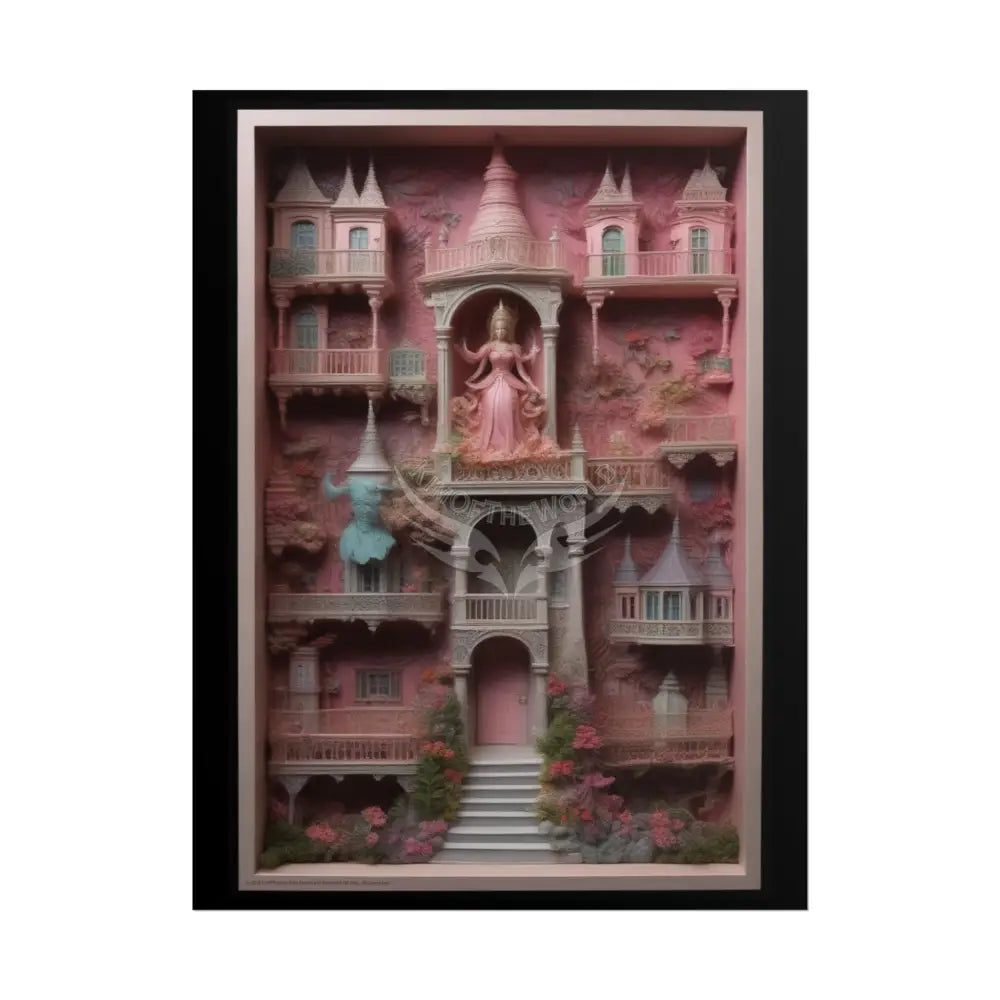 Vintage Renaissance 3D Doll House Diorama Poster — Antique Trinkets & Cabinets Art Print 18″ x 24″ (Vertical) / Matte