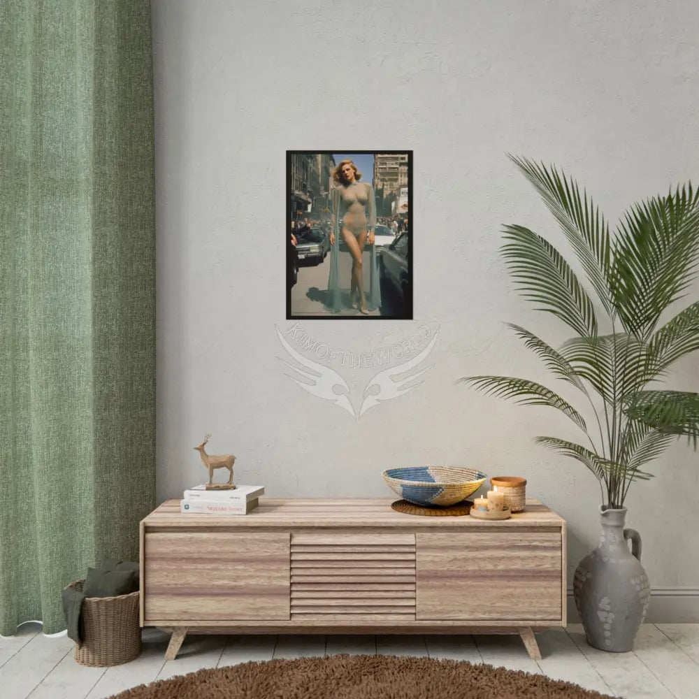 Vintage Sheer Street Fashion Giantess Girl Rolled Posters — Subtle Girl Wall Art Poster