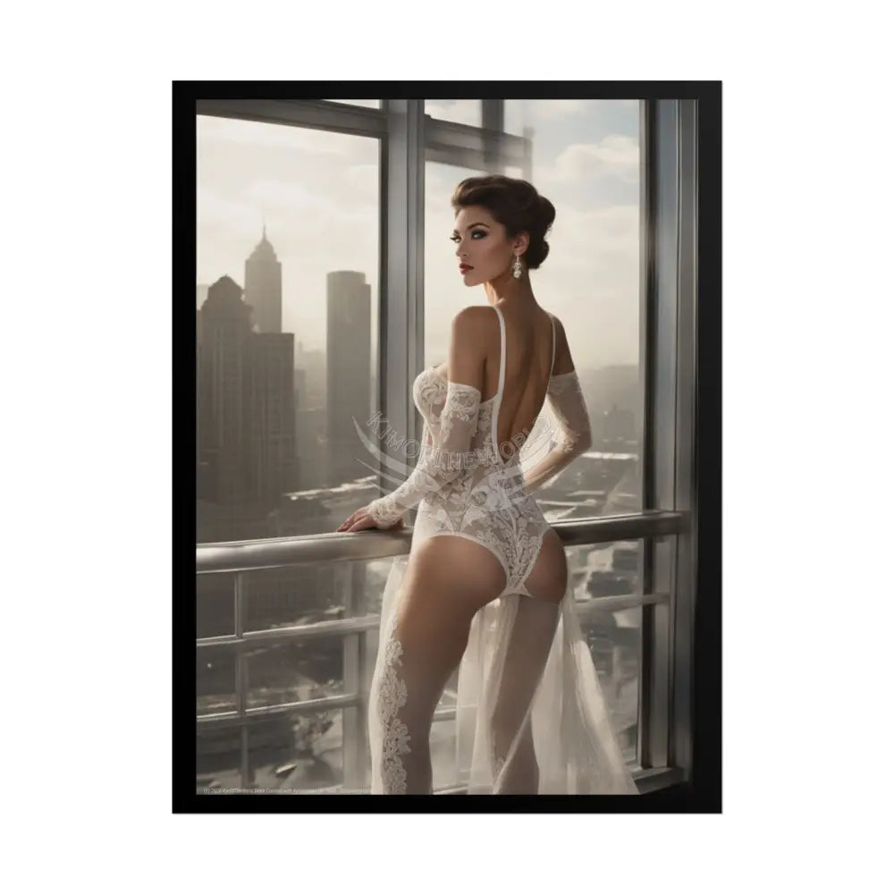 Vintage Sheer Street Fashion Girl Rolled Posters — Subtle Girl Wall Art 18″ x 24″ (Vertical) / Matte Poster