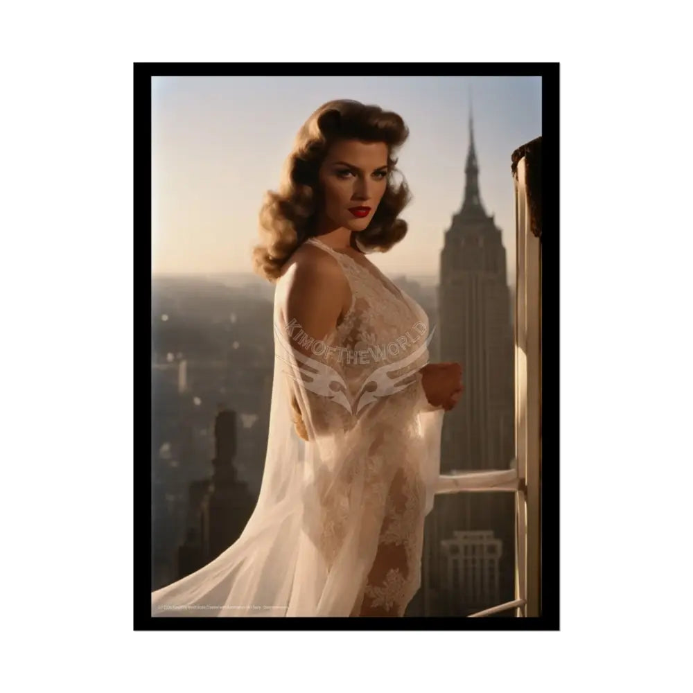 Vintage Sheer Street Fashion Girl Rolled Posters — Subtle Girl Wall Art 18″ x 24″ (Vertical) / Semi Glossy Poster