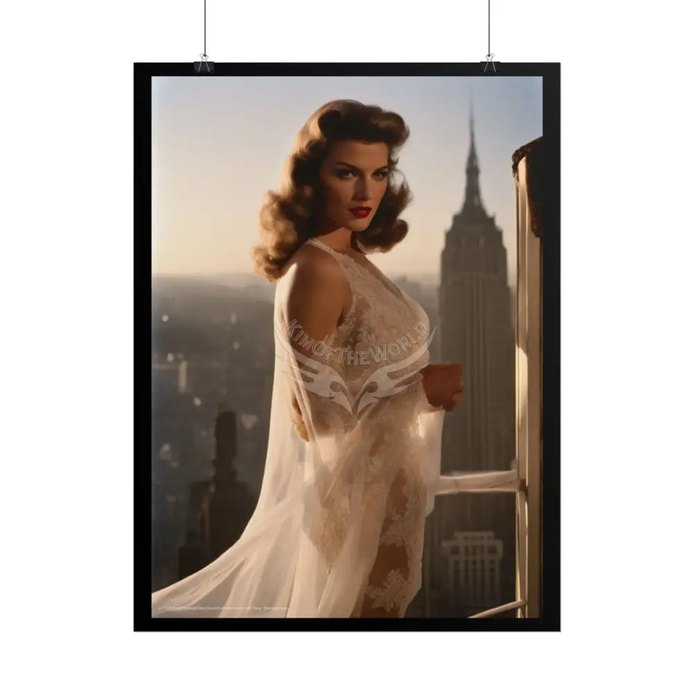 Vintage Sheer Street Fashion Girl Rolled Posters — Subtle Girl Wall Art Poster
